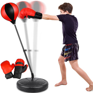 Punching Bag for Ages 3 4 5 6 7 8+ Years Old Kids, Boxing Bag Set Toy with Boxing Gloves, Height Adjustable Punching Bag, Sport Toy for Boys & Girls, Ideal Christmas Birthday Gift for Kids