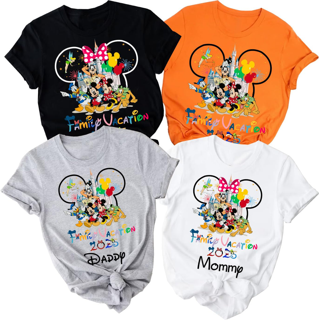 Family Vacation Shirts 2025, Custom Matching T-Shirts for Men, Women & Kids, Personalized Cruise, Birthday & Theme Park Outfits, Couple Trip Shirts, Matching Vacation Tees for Couples Multi