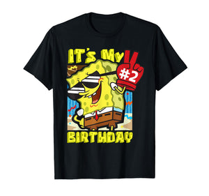 Mademark x SpongeBob SquarePants - SpongeBob 2nd Birthday It’s My second Birthday Gift Boy Girl T-Shirt
