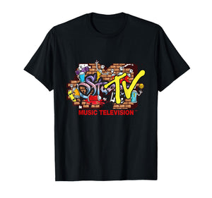 Mademark x MTV - The official MTV Logo in streetwear style with graffiti wall T-Shirt