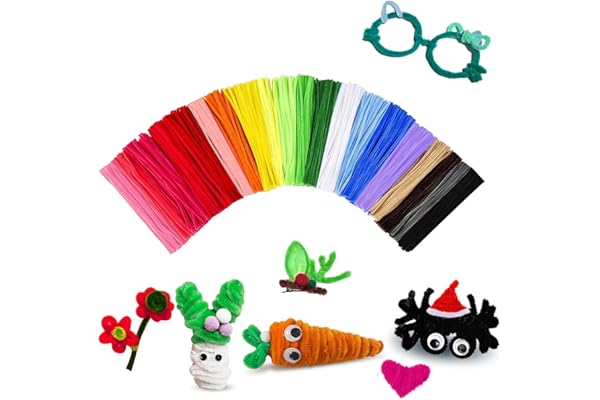 Pipe Cleaners Craft Bulk,Kids Toys & Games Gifts,200pcs Arts Crafts,Chenille Stems Art Supplies for Projects Creative DIY Room Decor,Christmas Decorations,Juegos para Niños Fidget Toys for Ages 5-7