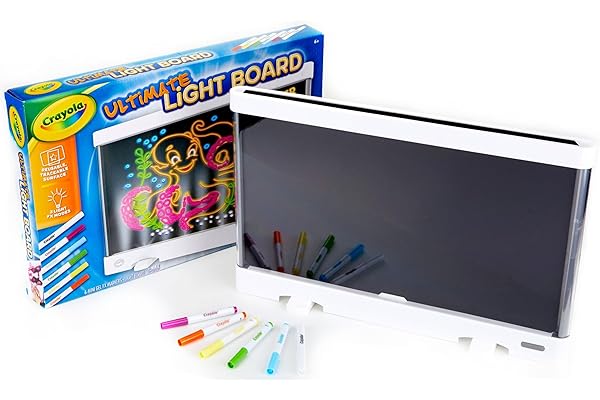 Crayola Ultimate Light Board - White, Kids Drawing Tablet, Holiday & Christmas Gifts, LED Drawing Board, Sketching Art Projector, Toys for Boys & Girls, 6+