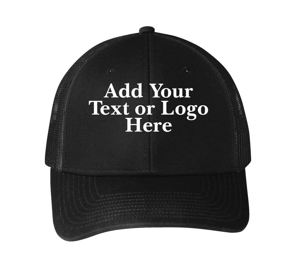 Custom Logo Embroidered Trucker Hats for Men Adjustable Snapback Mesh Cap Great for Outdoors Baseball Cap Black