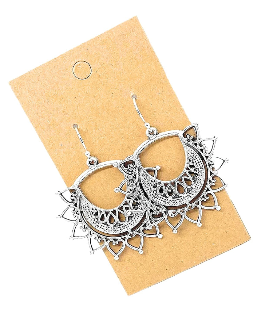 Antique Silver Filigree Dangle on Sterling Silver Earrings Women Handmade Sundance Dreams Designs Boho