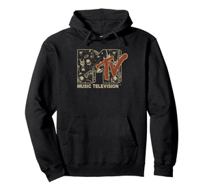 MTV Rock n Roll Music Hard Heavy Metal Skull Guitar Vintage Pullover Hoodie