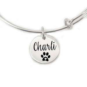 SM Design Bangle Bracelet Personalized Gift for Girl Dog Parent Cat Personalized Bracelet Gift Vet Paw Print Dog Mom Personal ANNIE-BANGLE