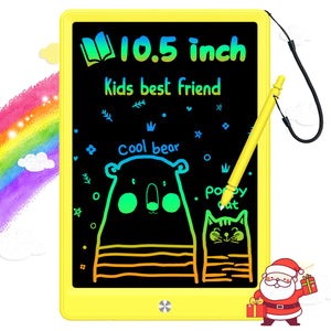 LCD Writing Tablet Doodle Board,10.5 inch Colorful Drawing Pad,Electronic Drawing Tablet, Drawing Pads,Travel Gifts for Kids Ages 3 4 5 6 7 8 Year Old Girls Boys (Yellow)