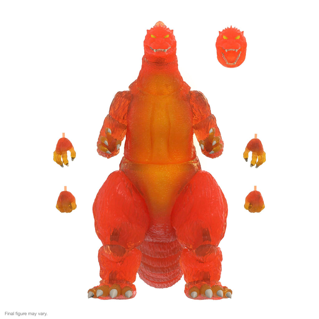 Super7 ULTIMATES! Toho Blazing Godzilla (1200º Clear Orange) - 8" Toho Godzilla Action Figure Classic Movie Collectibles and Retro Toys