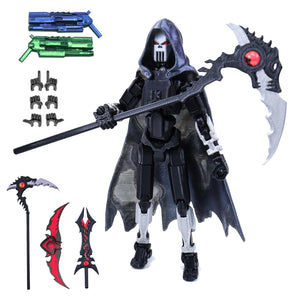 T13 Action Figure Set, 3D Printed Toy T13, Dummy 13 Titan 13,t13 Action Figure Accessories?Death Cape, Skeleton Robot, Cool Robot Stop Motion Animation Figure (Gray-Black)