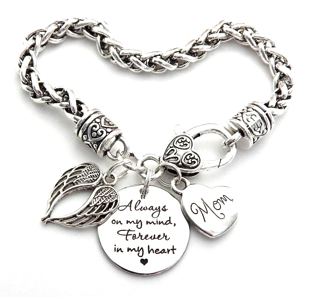 Memorial Bracelet In Memory of Mom Dad Son Daughter Sympathy Gift I will hold you in my heart until I hold you in Heaven