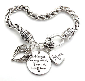 Memorial Bracelet In Memory of Mom Dad Son Daughter Sympathy Gift I will hold you in my heart until I hold you in Heaven