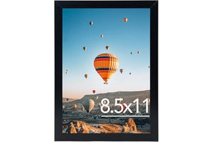 JCJMY 8.5x11 inch Picture Frame Black for Certificate Poster and Photo, Horizontal and Vertical Formats for Wall Hanging or Tabletop, 8.5x11 Frame with Shatter Resistant Plexiglass, Black