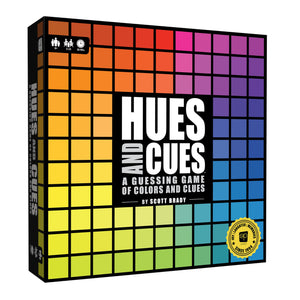 HUES and CUES - Vibrant Color Guessing Board Game for 3-10 Players Ages 8+, Connect Clues and Guess from 480 Color Squares