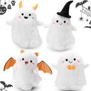 Liliful 4 Pcs Halloween Ghost Stuffed Animal Bulk 8 Inch Toys Ghost Stuffed Animal Plush Cute Spooky Dolls Plushes for Halloween Party Favors Decoration Gift Bag Filler(Classic)
