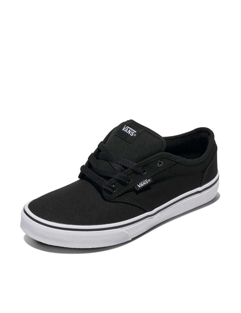 Vans Youth Atwood Shoe | Low-Top Kids' Fashion Sneakers for Boys & Girls, Walking & Casual Wear, Black/White, 2.5