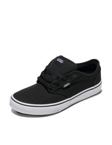 Vans Youth Atwood Shoe | Low-Top Kids' Fashion Sneakers for Boys & Girls, Walking & Casual Wear, Black/White, 2.5