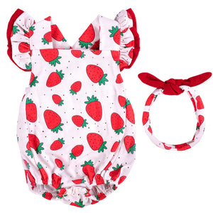 BABESIDE Reborn Baby Doll Clothes for 17-22 Inch Dolls,Strawberry Outfit Set, Cute Baby Doll Accessories for Reborn Girl Dolls