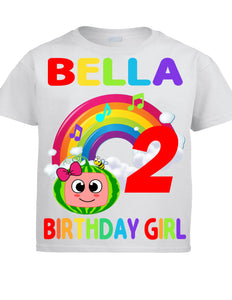 Custom Birthday Shirt, Melon Personalized Shirt Add Any Name and Age, Family Matching Shirts, Melon Birthday Girl or Boy