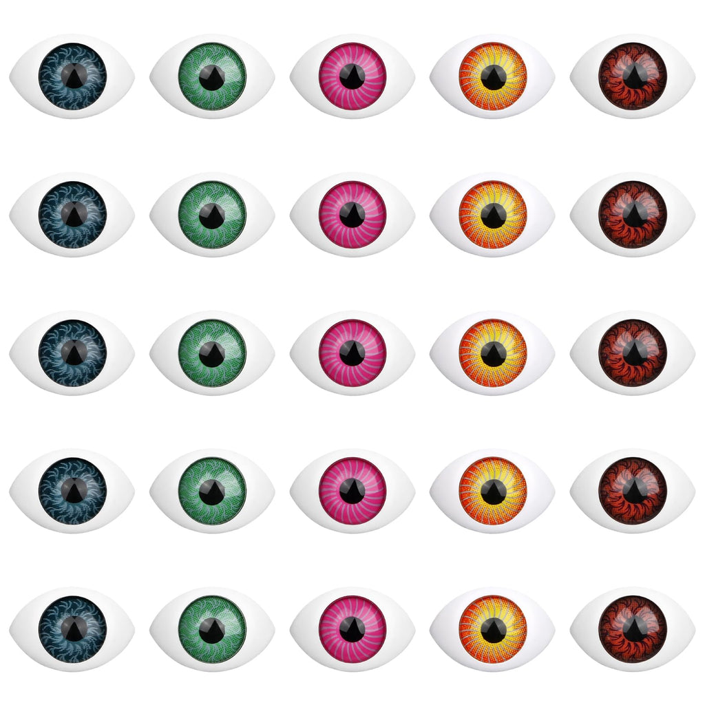 Healifty Fake Eyeballs 100 Pcs Doll Making Supplies Halloween Toys Oval Doll Eyes Halloween Props Eyes Eyeball Cream Gum Cartoon Cartoon Fake ls