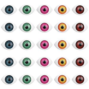 Healifty Fake Eyeballs 100 Pcs Doll Making Supplies Halloween Toys Oval Doll Eyes Halloween Props Eyes Eyeball Cream Gum Cartoon Cartoon Fake ls