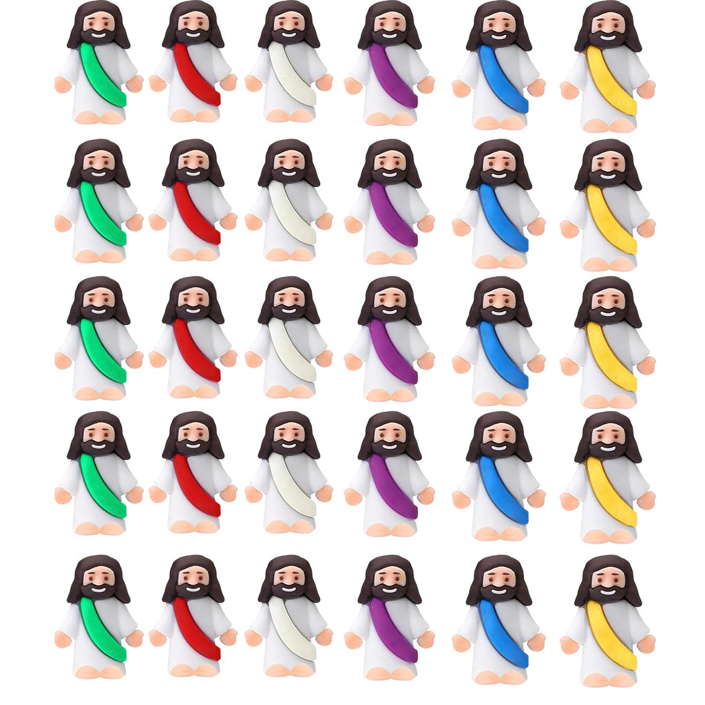 Mini Jesus Figures, Set of 30pcs Action Figures Little Jesus Figures, Tiny Jesus Figures to Hide and Seek Religious Gifts for Easter Egg Stuffers