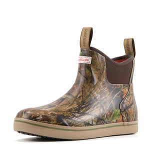 SUREWAY Men's Ankle Fishing Deck Boots for Men-Waterproof,Professional Non-Slip Soles for Wet Slippery Surface,Neoprene Rubber Rain Boot/Shoes for Hunting Boating Gardening,New Camo,Size 9