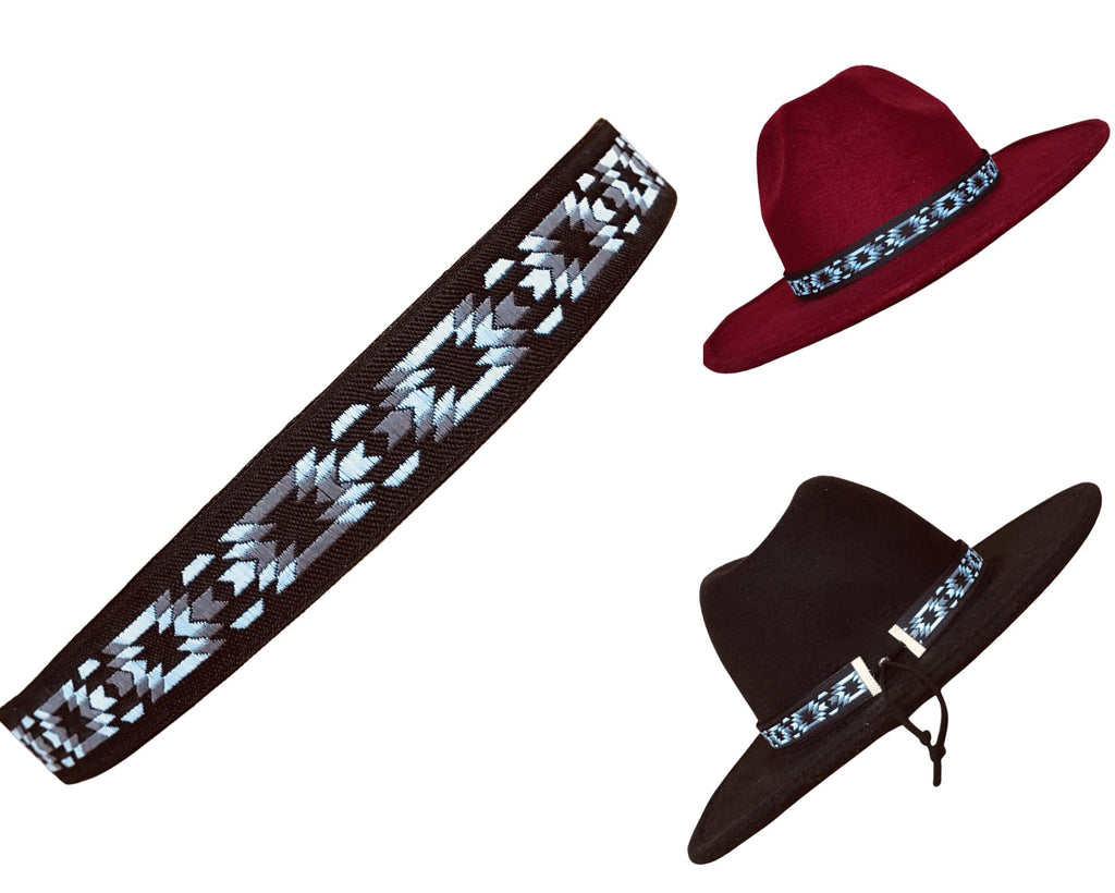 Hat Band for Cowboy hat in Gray Black and White Colors. Western Style Hatband,