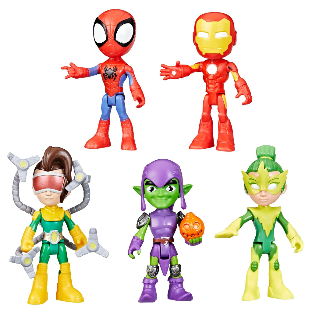 Spidey and his Amazing Friends Hasbro Marvel, Friends & Foes Pack, 5 Action Figures, 4-Inch, Preschool Super Hero Toys for Kids Ages 3 and Up