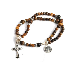 Wrist Rosary Tiger Eye Natural Stone