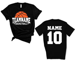 Custom Basketball T-Shirts, Personalized Player Number and Name, Team Spirit Shirts, Personalized Basketball Mom Shirt, Basketball Shirt, Player Number and Name Shirts