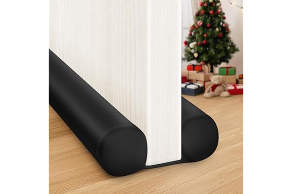 MAXTID Large Door Draft Stopper for Bottom of Doors 36” Under Door Draft Noise Blocker Black Gap Stoppers Door Draft Guard for Bottom of Doors Adjustable Door Seal Sweep Draft Home Essentials Gadgets