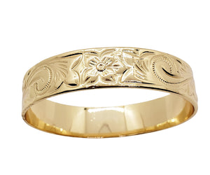 Healani Jewelry 15mm Gold Plated Hawaiian Bangle Bracelet