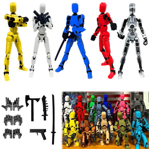 Assembled - Upgrade 3D Print Multi-Articulated Action Figure, T13, Nova 13 Action Figure, Virtual 13 Pack, Multi Accessories, Desktop Decor (5 Pieces)