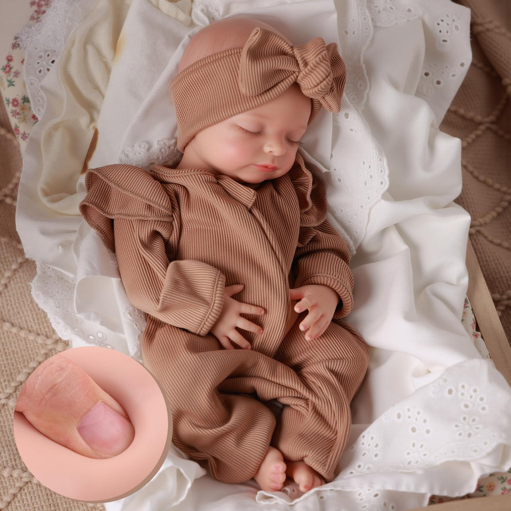 BABESIDE 16 Inch Silicone Baby Doll Weighted 4 Pounds,[NOT Vinyl] Realistic Baby Doll Girl Lifelike Reborn Baby Dolls Silicone Full Body Gift with Accessories for Kids 3+ & Collectors
