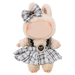 Clothes for 17cm Doll, 2 PCS Cute Chic Style Hair Clip & Dress Set, Dress up Outfit Exquisite Accessories for Dolls