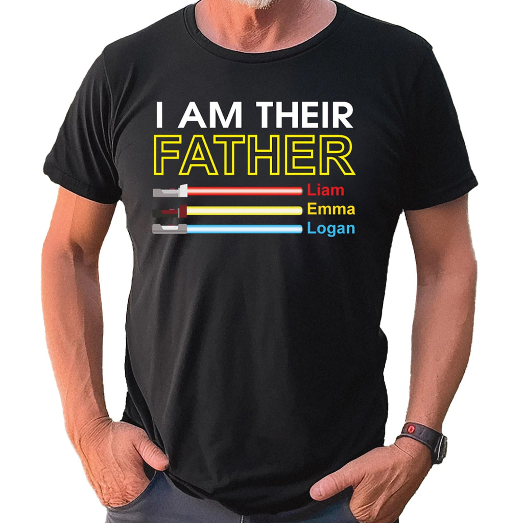 Personalized I am Your Their Father Shirt, Dad Gift, Custom Stars Tshirts for Daddy, Tee Gifts for Dad Papa Husband from Daughters Son Wife, Christmas, Fathers Day & Birthday Present