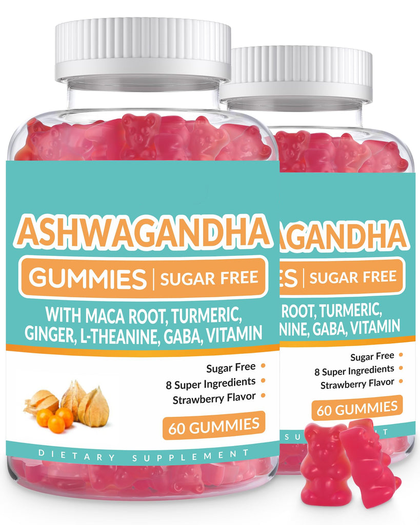 Two bottles of Weevit Ashwagandha gummies on a white background