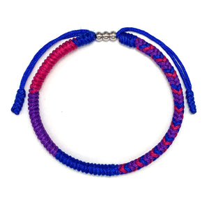 LAMIBEE Bisexual Bracelet, Bi Bracelets, Pride Proud Love Boho Style Wrist Wrap Bracelet, Amulet and Boho Rope Bracelet Bangles for Women Men Thread, Lucky and Protection String (Bisexual)