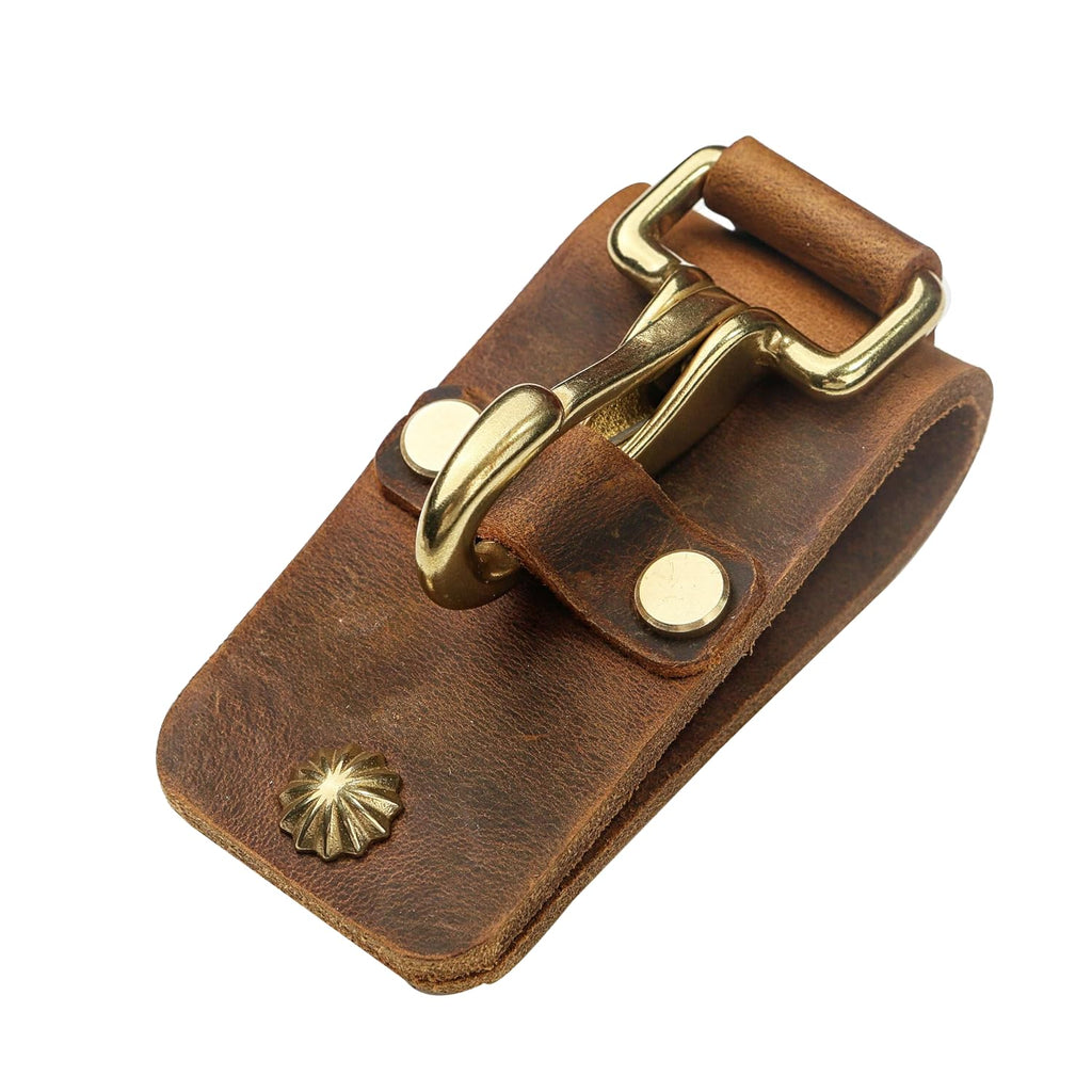 Heavy duty full grain leather Key Holder for Belt,Leather Belt Key Clip, Retro Distressed Leather Belt Key Clip, Leather key holder for Men -BA05KCFBA