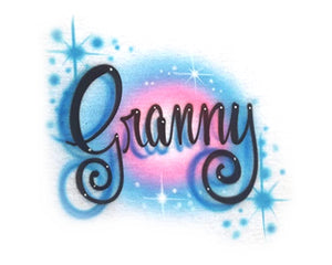Airbrush Script Font Custom Personalized Name - T Shirt Hoodie Sweatshirt White