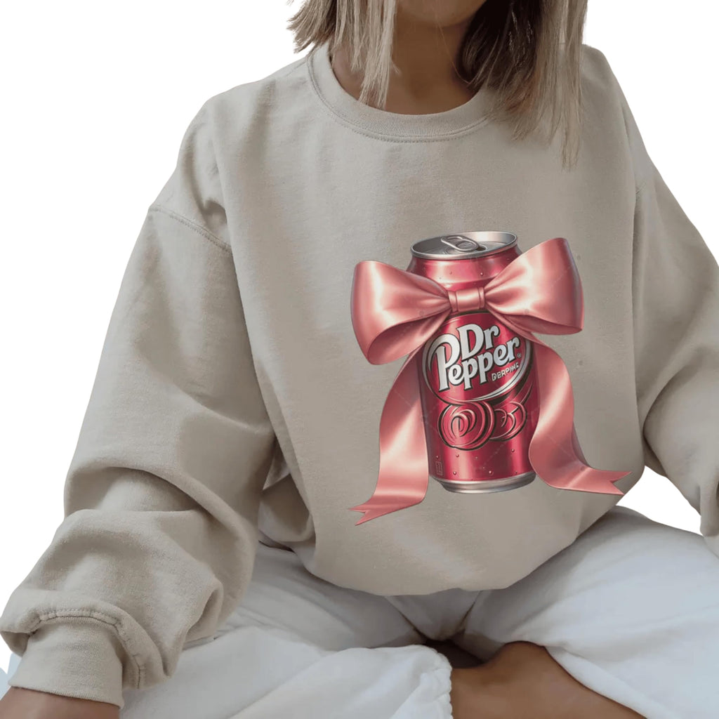 Pink Bow Soda Shirt Vintage Cute Soda Coquette Sweater Trendy Soda Tee Christmas Soda Lover Gift