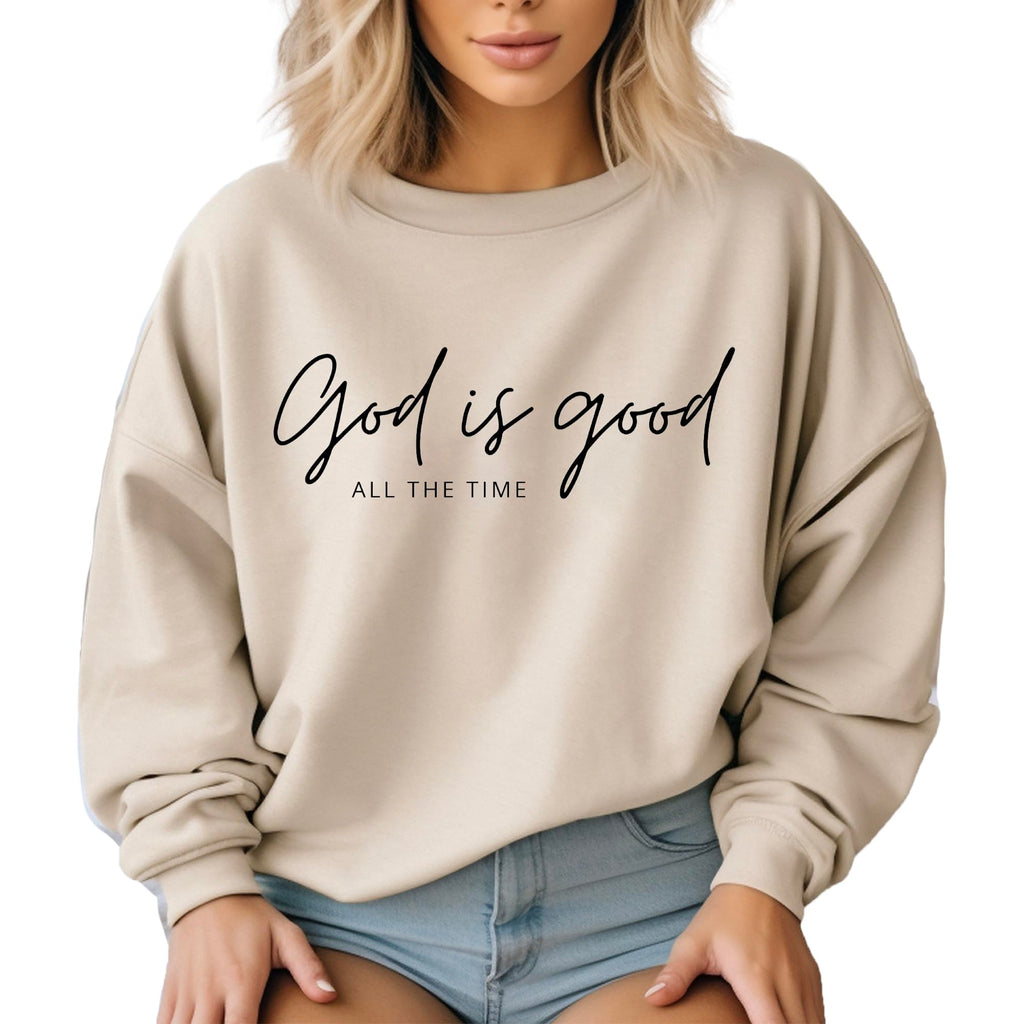 Verita Culture God is Good Christian Bible Sweatshirt Christian Long Sleeve Shirts Jesus Faith Cross Graphic Casual Loose Pullover Tops Multi Colors