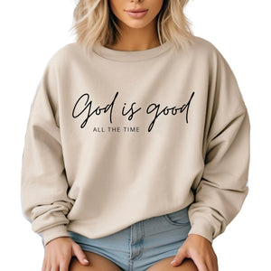 Verita Culture God is Good Christian Bible Sweatshirt Christian Long Sleeve Shirts Jesus Faith Cross Graphic Casual Loose Pullover Tops Multi Colors