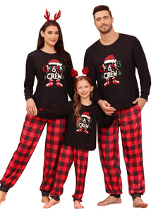 SWOMOG Family Christmas Pjs Matching Sets Christmas Pajamas for Family Xmas Jammies Set Christmas Holiday Sleepwear Pullover Black Red Plaid 160
