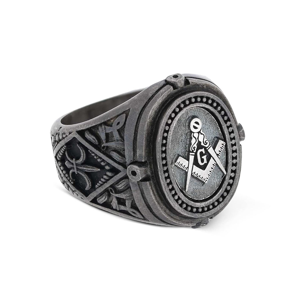 Blue Lodge Masonic Ring, Mason Ring, Freemason Statement Ring, Custom Masonic Ring for Men, Master Mason Signet Ring, Freemasonry Ring