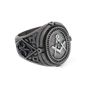Blue Lodge Masonic Ring, Mason Ring, Freemason Statement Ring, Custom Masonic Ring for Men, Master Mason Signet Ring, Freemasonry Ring
