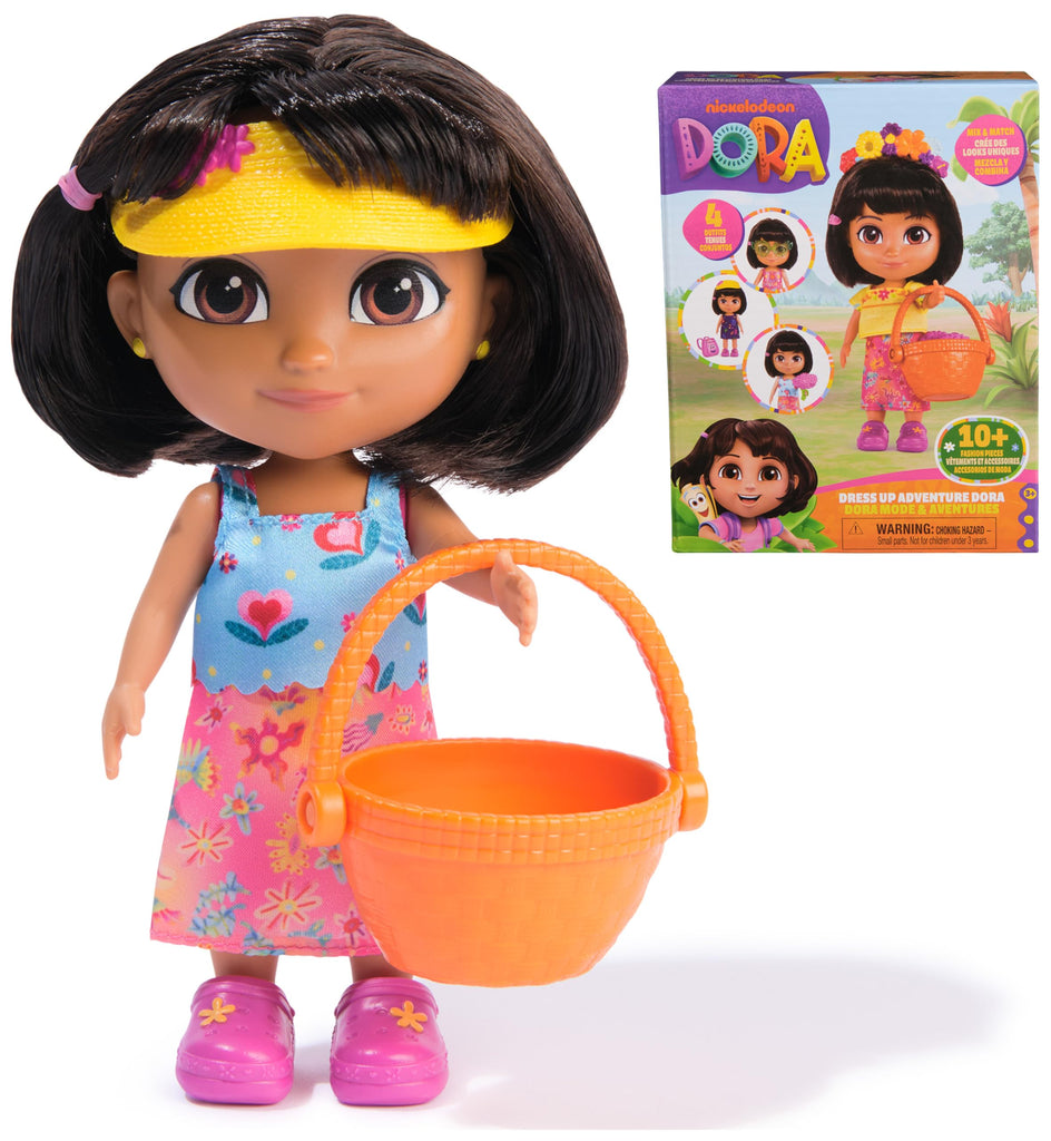 Dora, Dress Up Adventure Dora, 6-inch Doll with Removable Clothes & Accessories, Kids Toys for Girls & Boys Ages 3 and Up