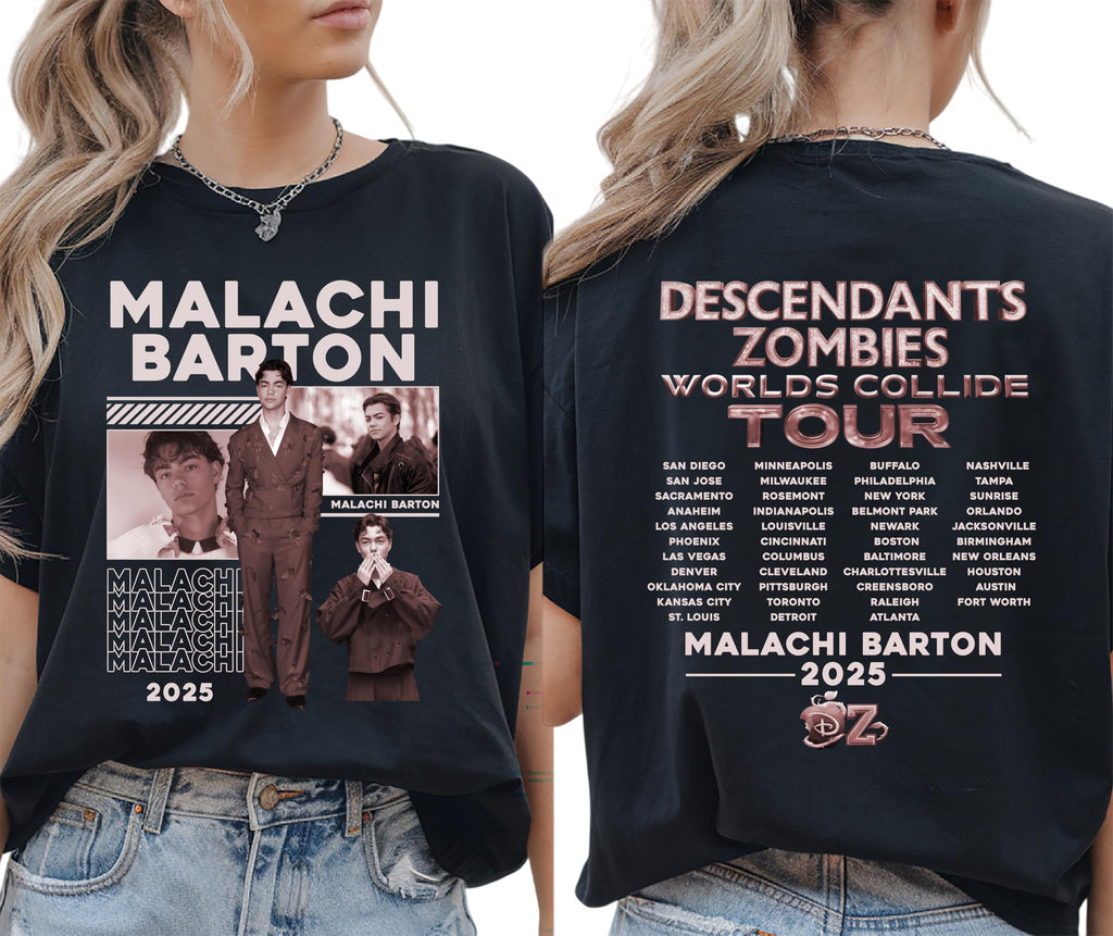 Descen.dan.ts Music Zombies Worlds Tour Shirt, Mala.chi Bar.ton T-Shirt, Zomb.ies Worlds Co.lli.de Tour Shirt