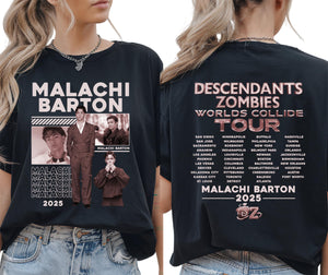 Descen.dan.ts Music Zombies Worlds Tour Shirt, Mala.chi Bar.ton T-Shirt, Zomb.ies Worlds Co.lli.de Tour Shirt