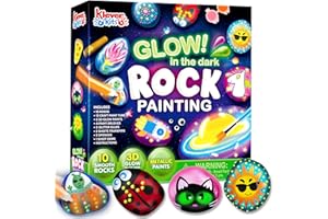 Rock Painting Kit- Glow in The Dark Rock Kit, Arts and Crafts for Kids Ages 6-12, Art Supplies Toy , Kids Craft Paint Kits, Arts & Crafts for Boys Girls Birthday Party Gift Toy